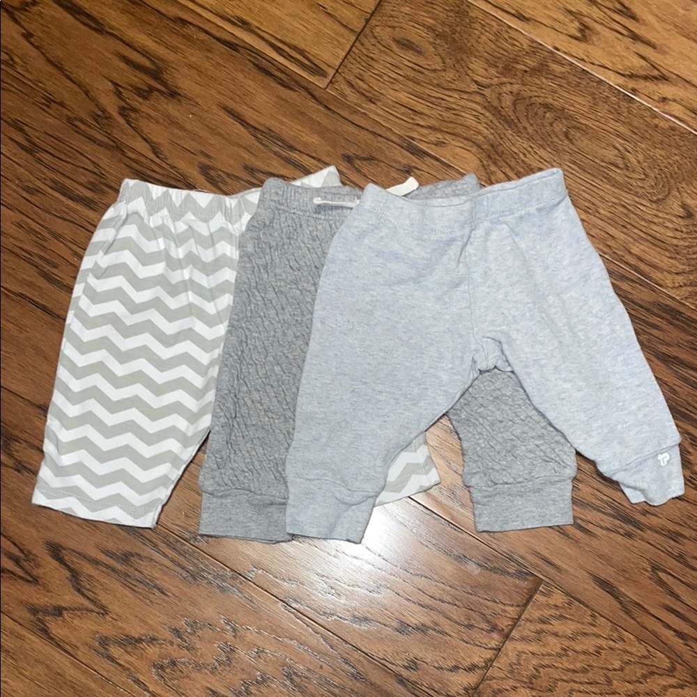 Gray and White Kids Pants Set